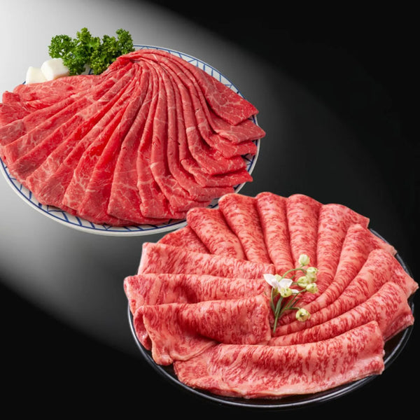 さとう精肉店仙台牛スライス｜仙台牛 スライス 霜降り 赤身 食べ比べセット 各300ｇ 3～4人前