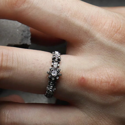 HENU｜D.F RING｜Diamond & Silver Ring