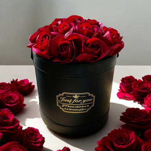 SAVON ROSE｜ワインレッド F(20本） サヴォンローズ レザーフラワーボックス
