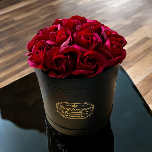 SAVON ROSE｜ワインレッド F(20本） サヴォンローズ レザーフラワーボックス