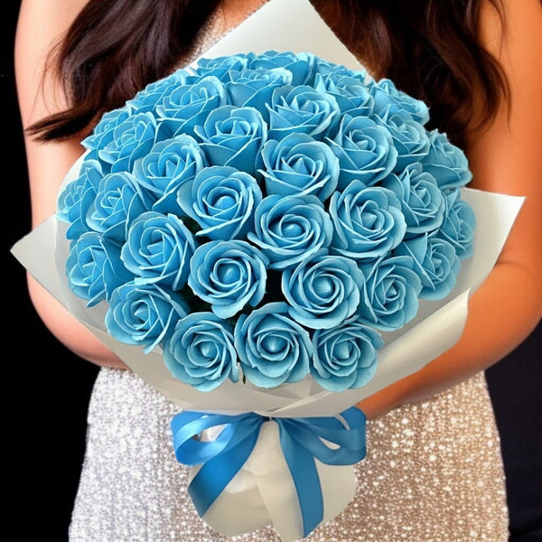 SAVON ROSE｜スカイブルー L(100本) サヴォンローズ 花束