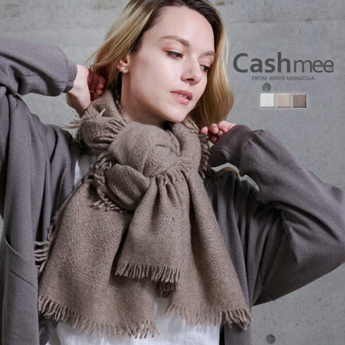 Cashmee｜四方房カシミヤストール ライトブラウン