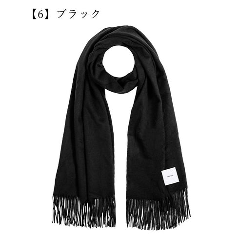 matti totti｜【ギフトBOX入り】カシミヤ 100％ 無地マフラー レディース 210cm×60cm 「ブラック」