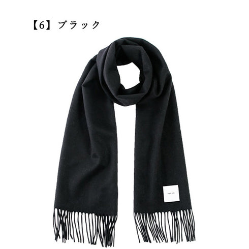 matti totti｜【ギフトBOX入り】カシミヤ 100％ 無地マフラー メンズ 180cm×30cm 「ブラック」