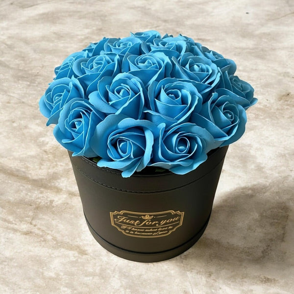 SAVON ROSE｜スカイブルー F(20本） サヴォンローズ レザーフラワーボックス