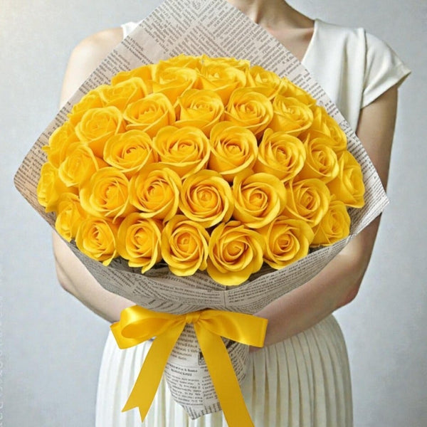 SAVON ROSE｜ゴールデンイエロー L(100本) サヴォンローズ 花束