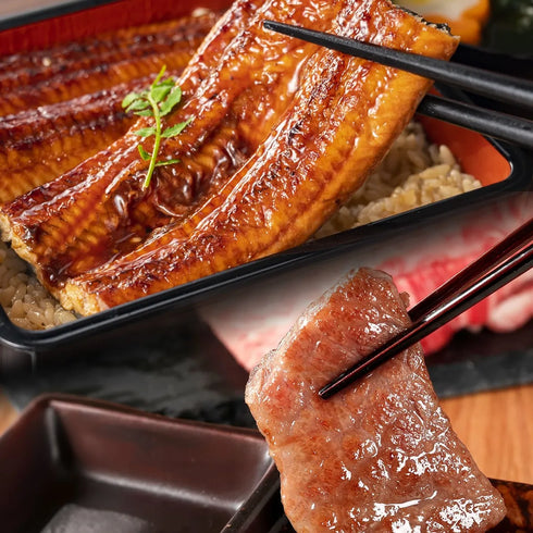 和牛セレブ｜鹿児島うなぎ蒲焼1枚+黒毛和牛A5赤身焼肉200g