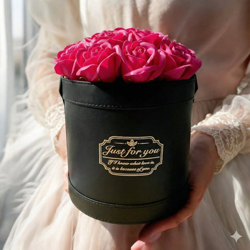 SAVON ROSE｜ローズピンク F(20本） サヴォンローズ レザーフラワーボックス