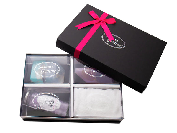 Savons Gemme｜ギフトボックス　Bデラックス（フレグランスソープ2点×バスソルト×今治産タオル）