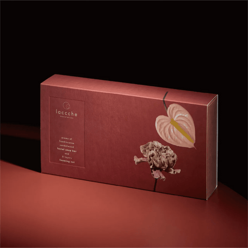 laccche｜フェイスケア リチュアルセット（洗顔セット〈泡立てネット・ヴィーガン石けん フェイス〉＋シートマスク3種×各3枚）