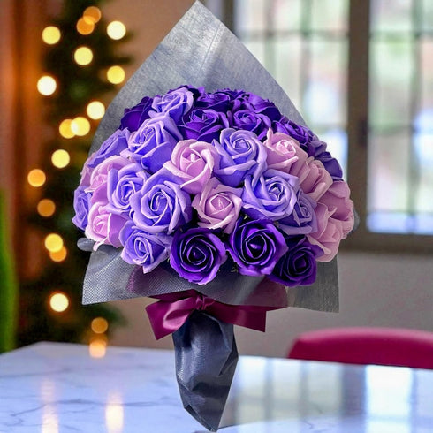 SAVON ROSE｜パープルミックス M(70本) サヴォンローズ 花束