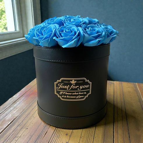 SAVON ROSE｜スカイブルー F(20本） サヴォンローズ レザーフラワーボックス