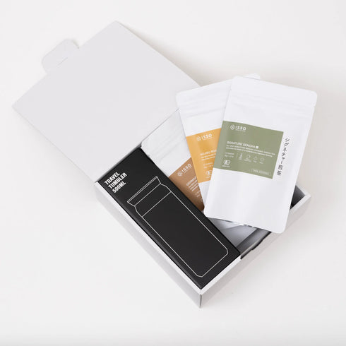 ISSO TEA｜ISSO始め茶 & ISSOトラベルタンブラー ギフトボックス［ティーバッグ］